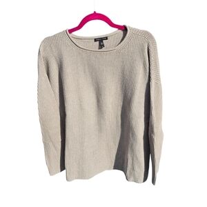 Eileen fisher Peruvian Organic Cotton sweater size large color dove/light gray